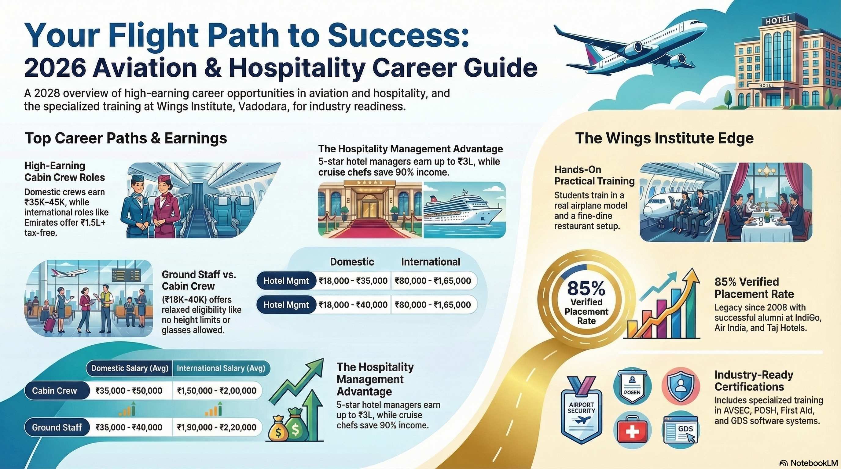 Hotel Management Course Duration 3 Years 2026: Complete BHM/BSc Degree Guide - Hotel Mgmt career guide from Wings Institute Vadodara Gujarat